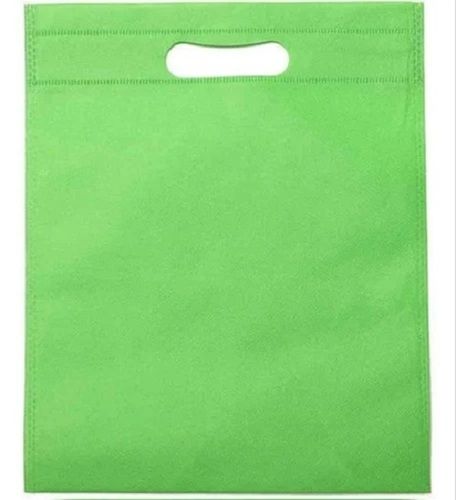 4 Mm Green Non Woven Plain D Cut Bag For Shopping Usage