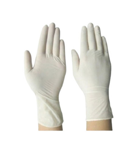 White Medical Grade Full Fingered Powdered Plain 10 Grams Disposable Latex Gloves