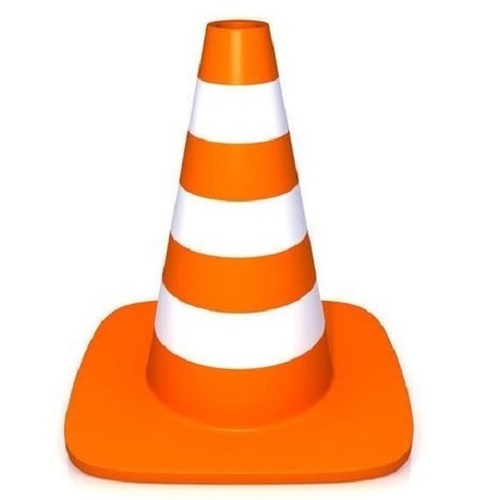 सड़क के काम के दौरान बाहर इस्तेमाल किया जाने वाला पोर्टेबल स्टैकेबल ऑरेंज और व्हाइट पीवीसी प्लास्टिक ट्रैफिक कोन