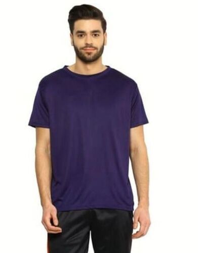 Regular Fit Short Sleeves Casual Wear Plain Polyester T Shirt For Mens Age Group: 18 To 45