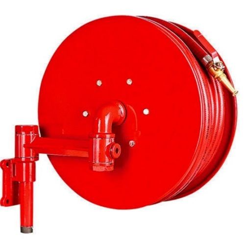 Red 15.2 Kilograms 65 Hrc 560Mm Paint Coated Metal Fire Hose Round Reel Drum