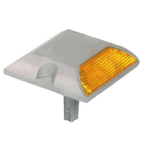 Silver And Yellow 4X4X0.8 Inch 350 Grams Automatic Aluminum Road Stud For Road Safety