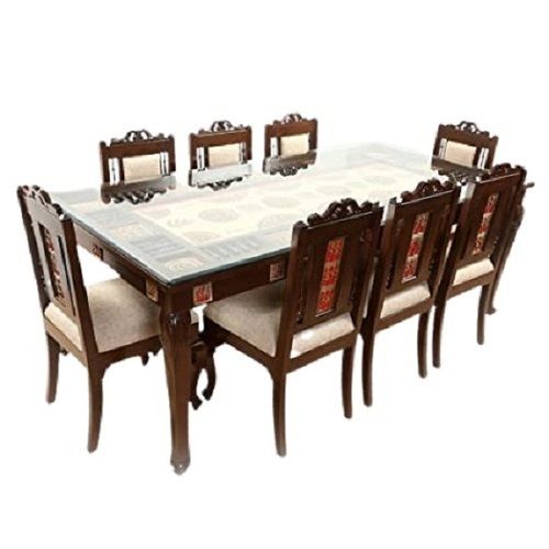 8 Seaters Rectangle Shape Modern Style Solid Wood Dining Table