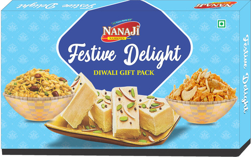 Festive Delight Mixed Namkeen And Soan Papdi Combo Diwali Gift Pack