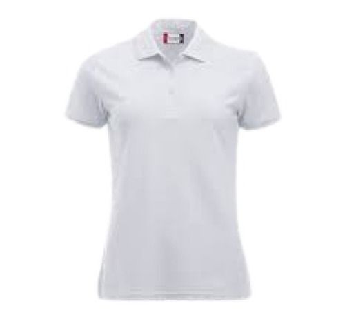 Multi Color Half Sleeve Polo Collar Neck Plain T Shirts For Ladies