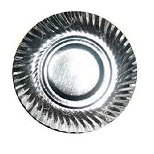 Silver Eco Friendly And Recyclable Round Disposable Paper Plate