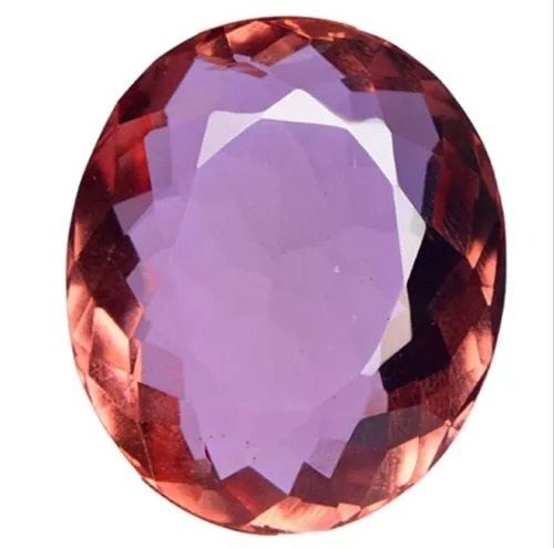 Cerise Pink 1.18 Inch 82 Gram Faceted Shinny Stone Oval Alexandrite Gemstone