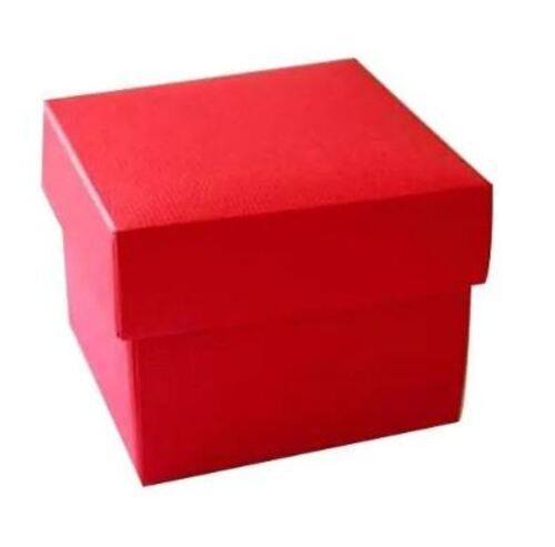 Red 10 X 10 Inches Square Eco Friendly Plain Laminated Corrugated Boxes