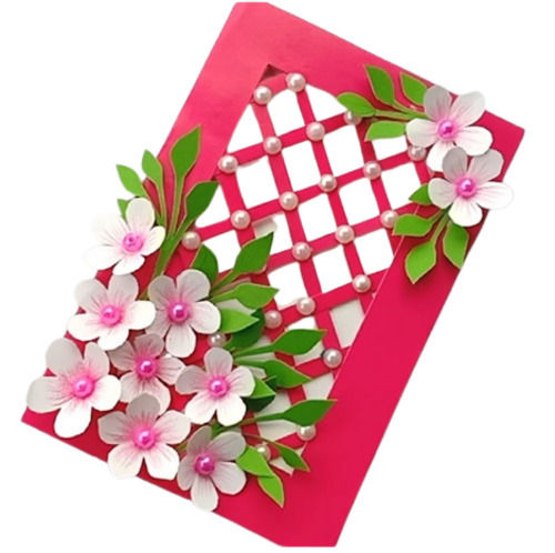 Folded 10 X 5 Inches Designer And Foldable Rectangular Paper Greeting Card For Gifting