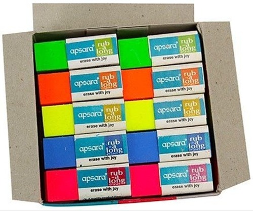 नॉन-डस्ट 2 X 1 इंच कॉम्पैक्ट सॉफ्ट और डस्ट फ़्री रेक्टैंगुलर इरेज़र