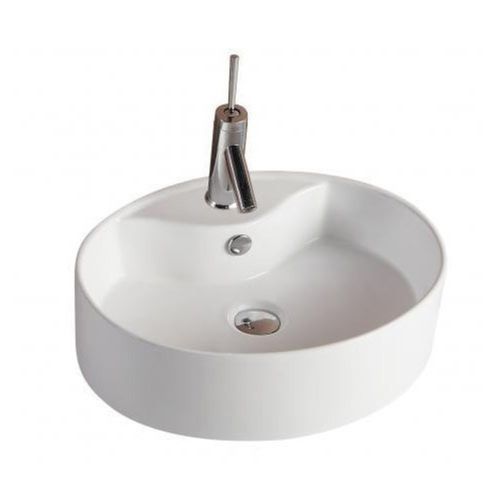 43 X 32 Cm Stylish Table Top Mounted Glossy Finish Round Ceramic Wash Basin