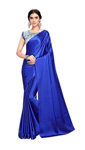Royal Blue Thread Embroidered Tussar Silk Saree-PI2005 | Plain saree with  heavy blouse, Tussar silk saree, Indian silk sarees