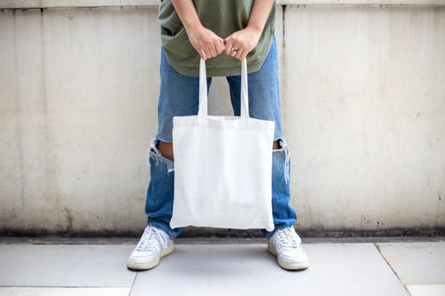 Plain White Carry Bags