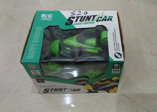 Plastic Green And Black Stunt Car (Radio Control) For Kids