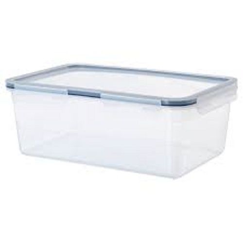 White 500 Gram Capacity Rectangular Shape Plastic Food Container