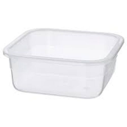 White Rectangular Shape Matt Finish Plastic Lightweight Food Container, 500 Gram Capacity 