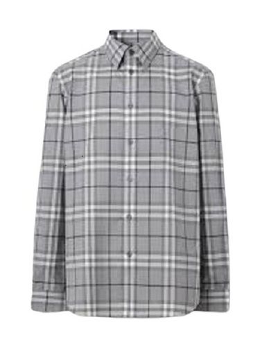 Straight Collar Checked Pattern Full Sleeve Cotton Shirt For Casual Wear 