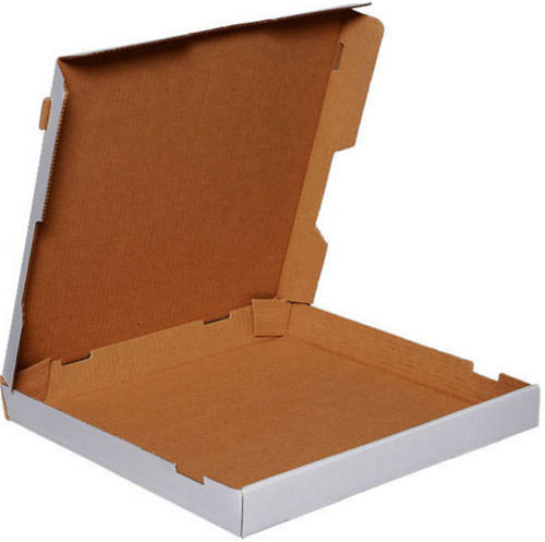 White 10 X 10 X 1.5 Inches Square Matt Finished Pizza Packaging Box