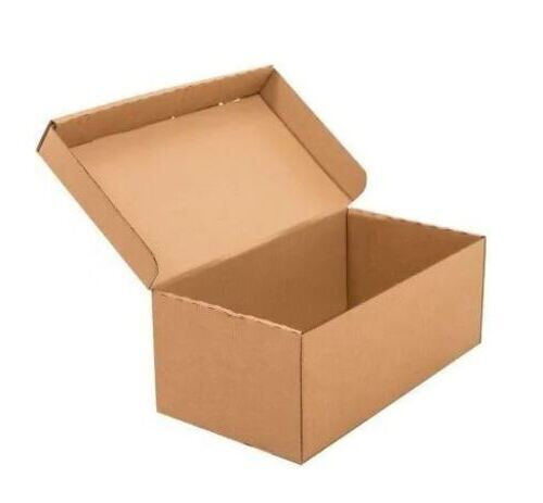 Brown 34 X 20 X 12 Cm Rectangular Kraft Paper Plain Corrugated Shoes Box