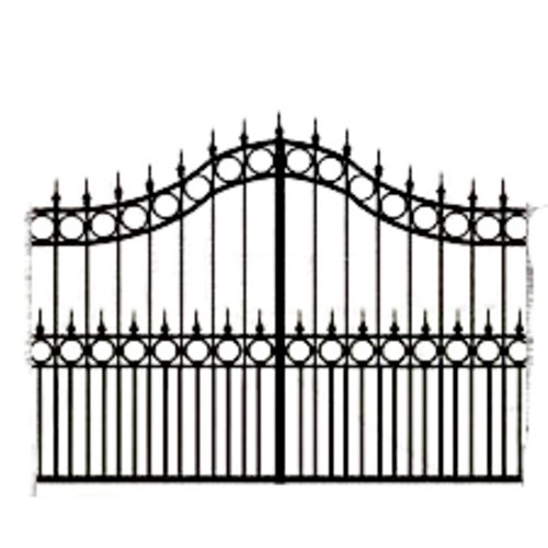 Black 6x7 Foot Rectangle Inward Or Outward Galvanized Cast Iron Gates 