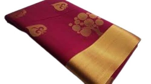 Ladies Traditional Wear Printed Pattern Pure Cotton Material Silk Saree