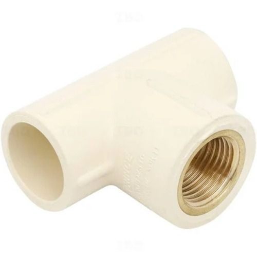 White Matt Finished Powder Coating Water Plumbing Plastic Brass Tee