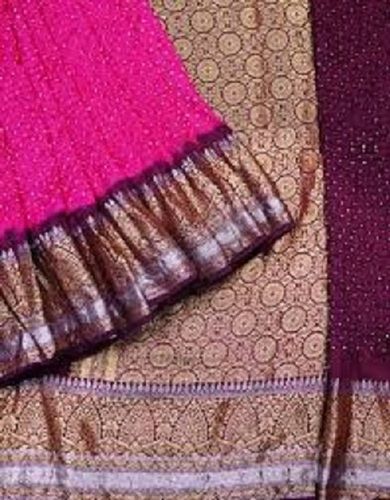 Pink Multi Color Printed Pattern Pure Cotton Silk Women Sarees For Festive Wear