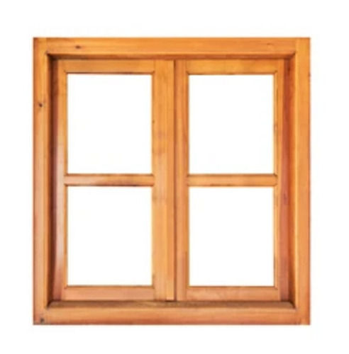 Brown 4 Feet 2 Mm Thick Water And Termite Resistance Square Wooden Window