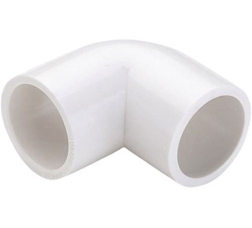 White 5 Inches Round Seamless Polyvinyl Chloride Plastic Body Elbow