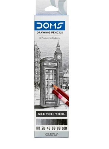 Black 7.5 Inches, Easy To Grip Wooden And Graphite Lead Extra Dark Drawing Pencils