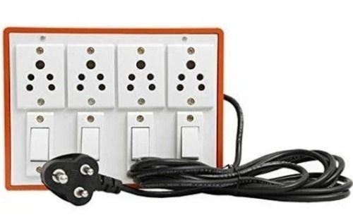 8 X 6 X 2 Inches Rectangular Plastic Electrical Switch Board With 2 Meter Cord Application: Domestic And Commercial