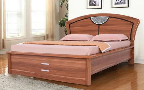 Brown Polished Hydraulic Storage Single Wooden Bed Application: Industrial