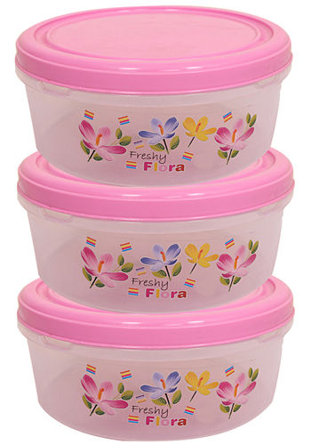 Freshy Flora Plastic Round Box Use For Household