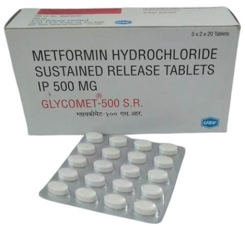 Glycomet-500 5x2x20 Pack Metformin Hydrochloride Diabetic Tablets 