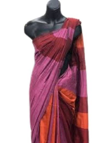 Ladies Multi Color Casual Wear Pure Cotton Material Sarees With Blouse