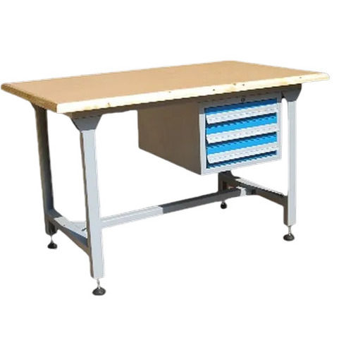 Mild Steel Workbench With Partial Cabinet For Industrial Use