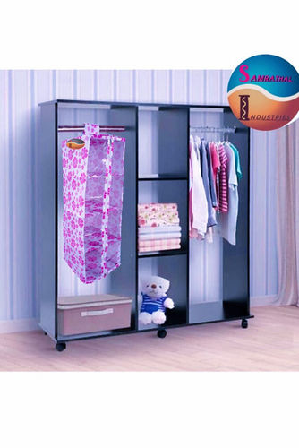 Portable And Foldable Pink 4 Shelf Non Woven Fabric Closet Hanging Organizer