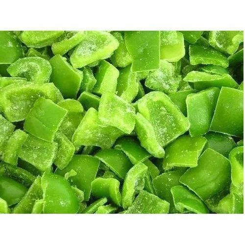 Ready To Cook 100% Fresh Frozen Sliced Green Capsicum (Shimla Mirch)