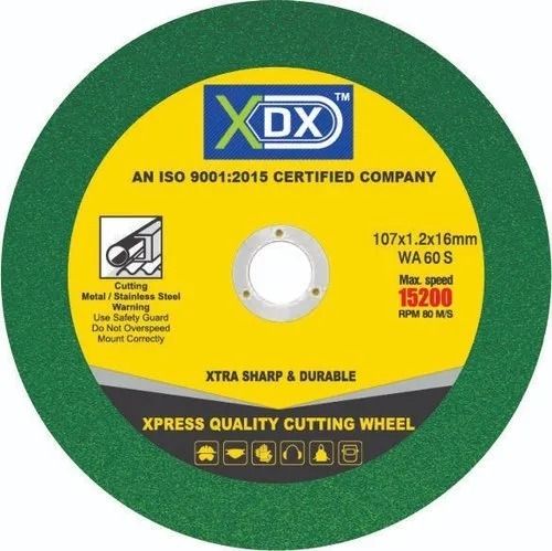 Green 107 X 1.2 X 16 Mm 15200 Rpm Mild Steel Round Grinding Wheel