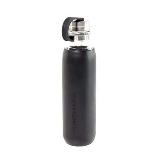 500 Ml Capacity Stainless Steel Cylinder Shape Black Drinking Water Bottle