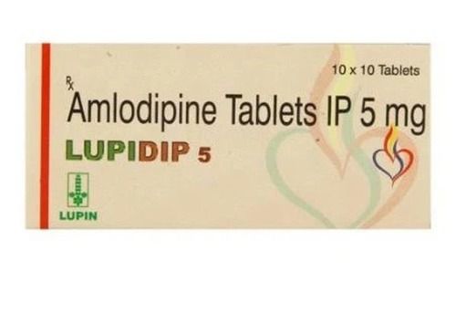 Amlodipine Tablets IP 5mg, (Per Box 10 X 10 Tablets)