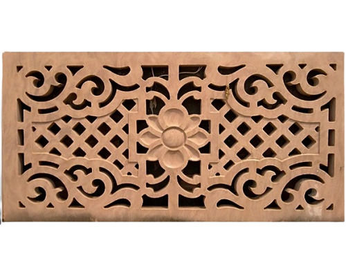 Brown 18 X 12 Inches 16 Kilograms Rectangular Carved Stone Jali