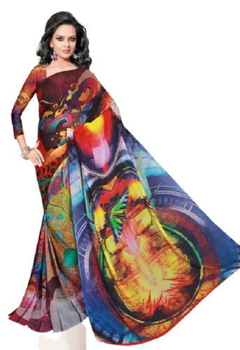 Multicolor Bollywood Georgette Digital Printed Saree