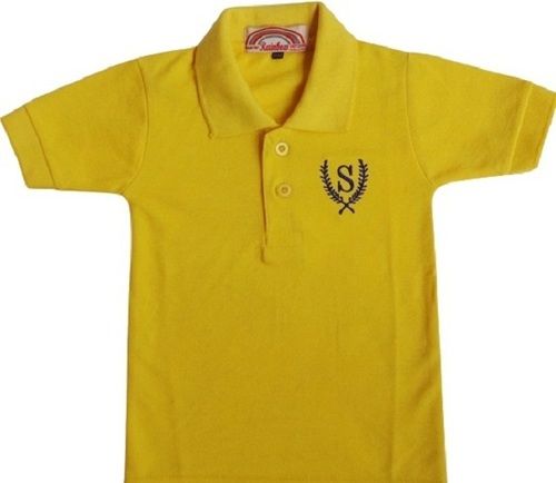 Cotton Boys Plain Short Sleeve Polo Neck Breathable School T Shirt