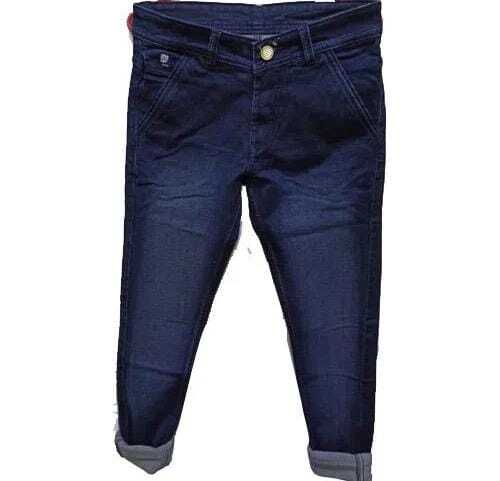 Denim Jeans - Regular Fit, 42 Inch Length | Dark Blue, Breathable & Washable, Five Pocket Design