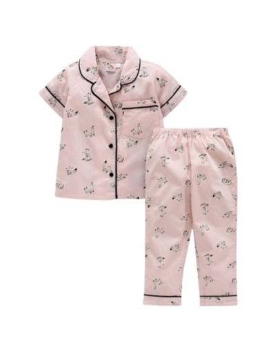 Collar Neck And Short Sleeves Type Printed Cotton Night Suit For Girls