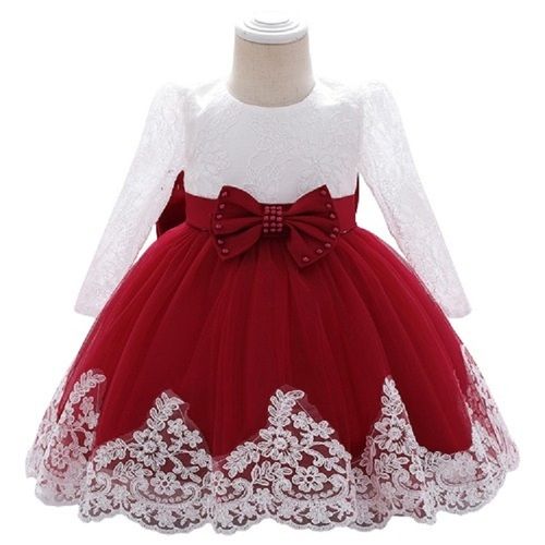 Kids Multi Color Full Sleeve Pure Cotton Material Breathable Modern Frock
