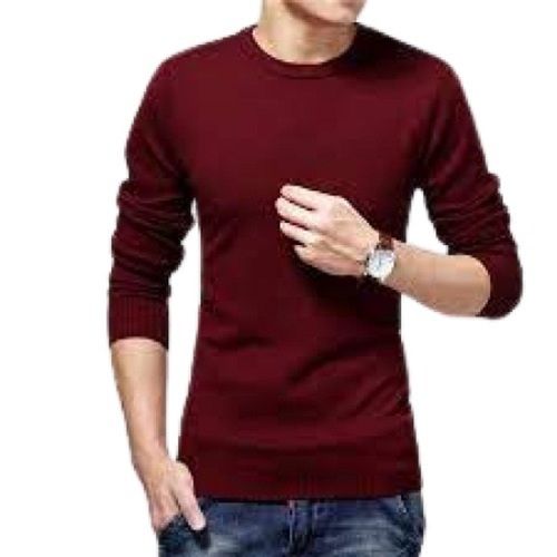 Liquid Men'S Plain Round Neck Long Sleeve Pure Cotton Fabric T Shirt