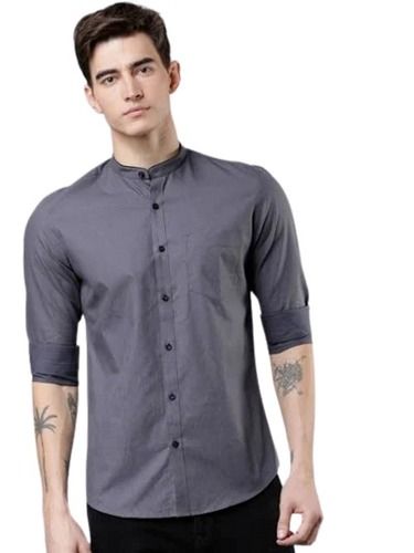 Mens Full Sleeves Button Closure Casual Wear Plain Cotton Shirts  Age Group: Adult