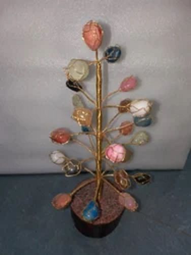 Metal 15 Inch Gemstone Tree For Home Decoration